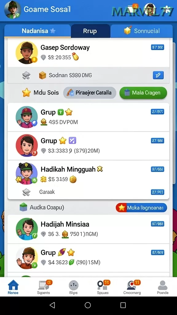 Cuplikan layar 77RP — halaman utama